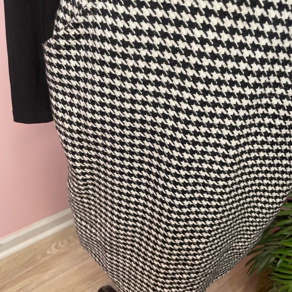 Ralph Lauren Houndstooth Dress Black with Faux Leather belt - Picture 11 of 13